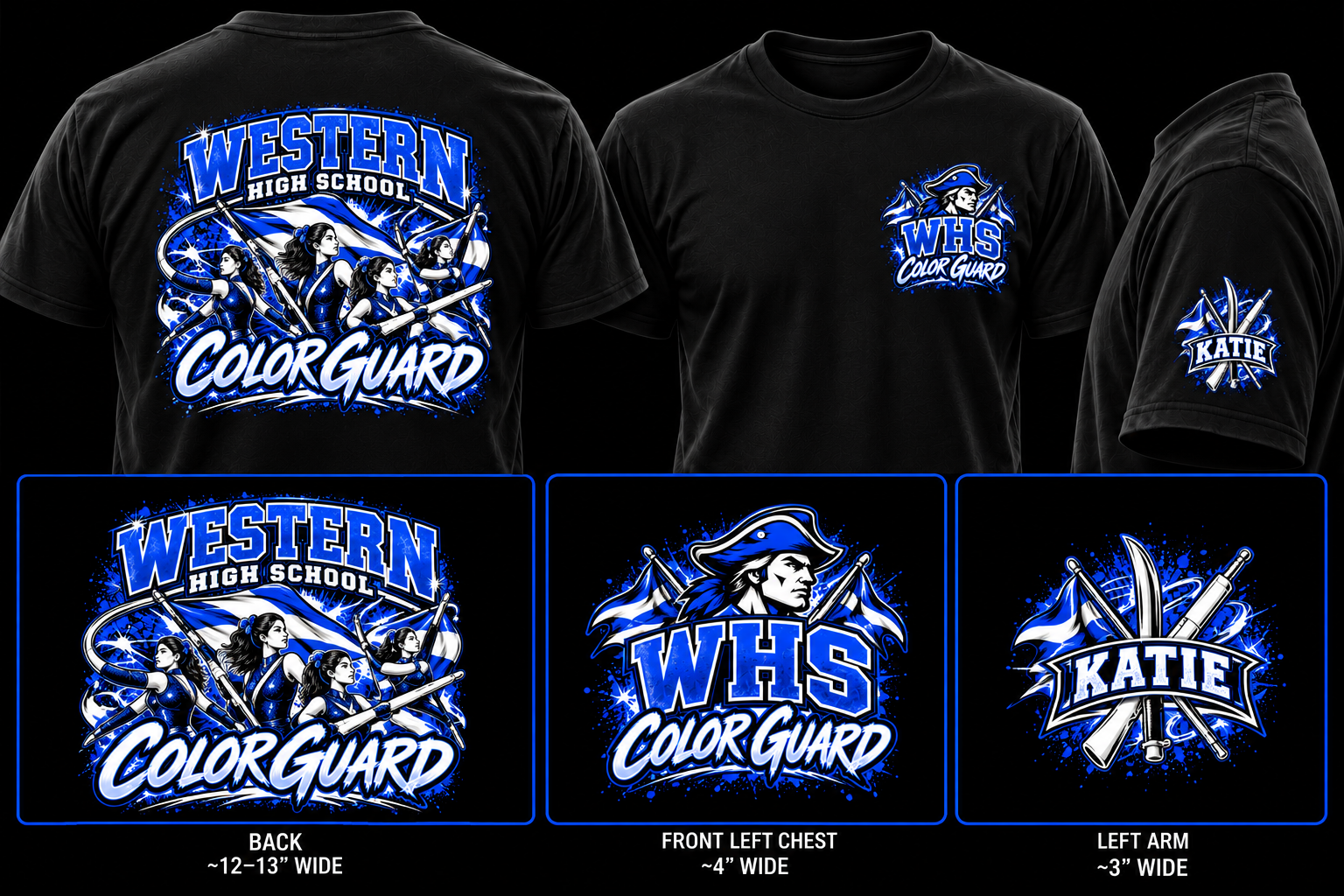 Western Color Guard shirt front and back mockup